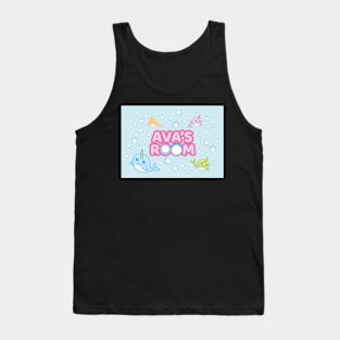 Personalised Narwhal 'Ava's Room' Sea Unicorn Bedroom Poster Door Sign Tank Top